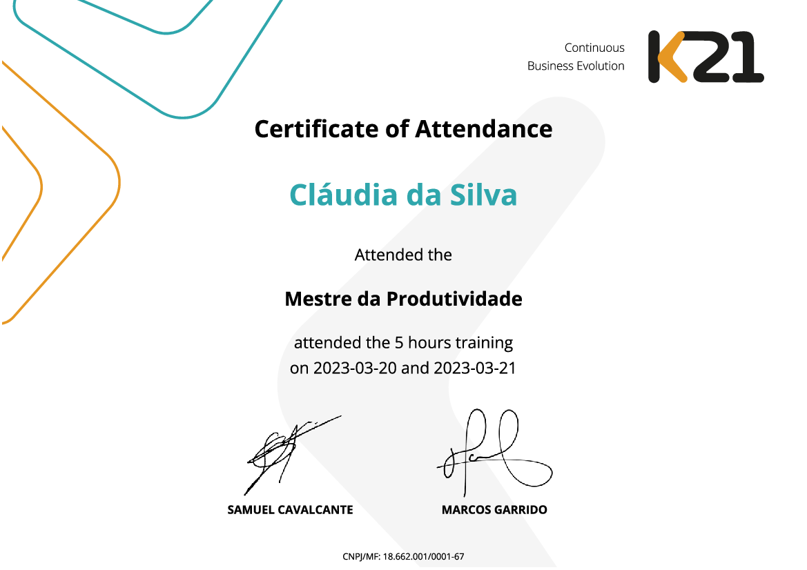 Certificado K21